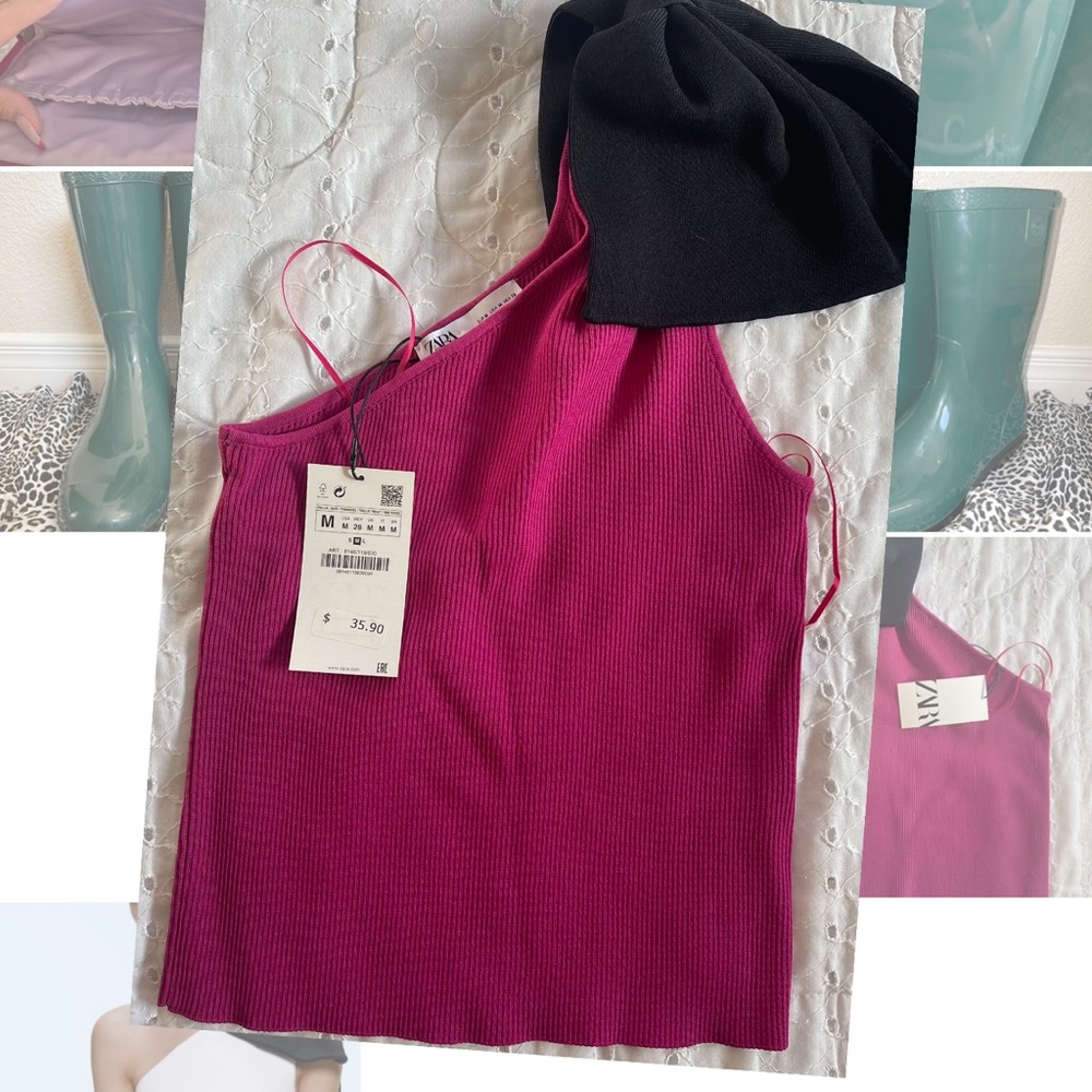 ✨ZARA ONE SHOULDER BOW TOP✨